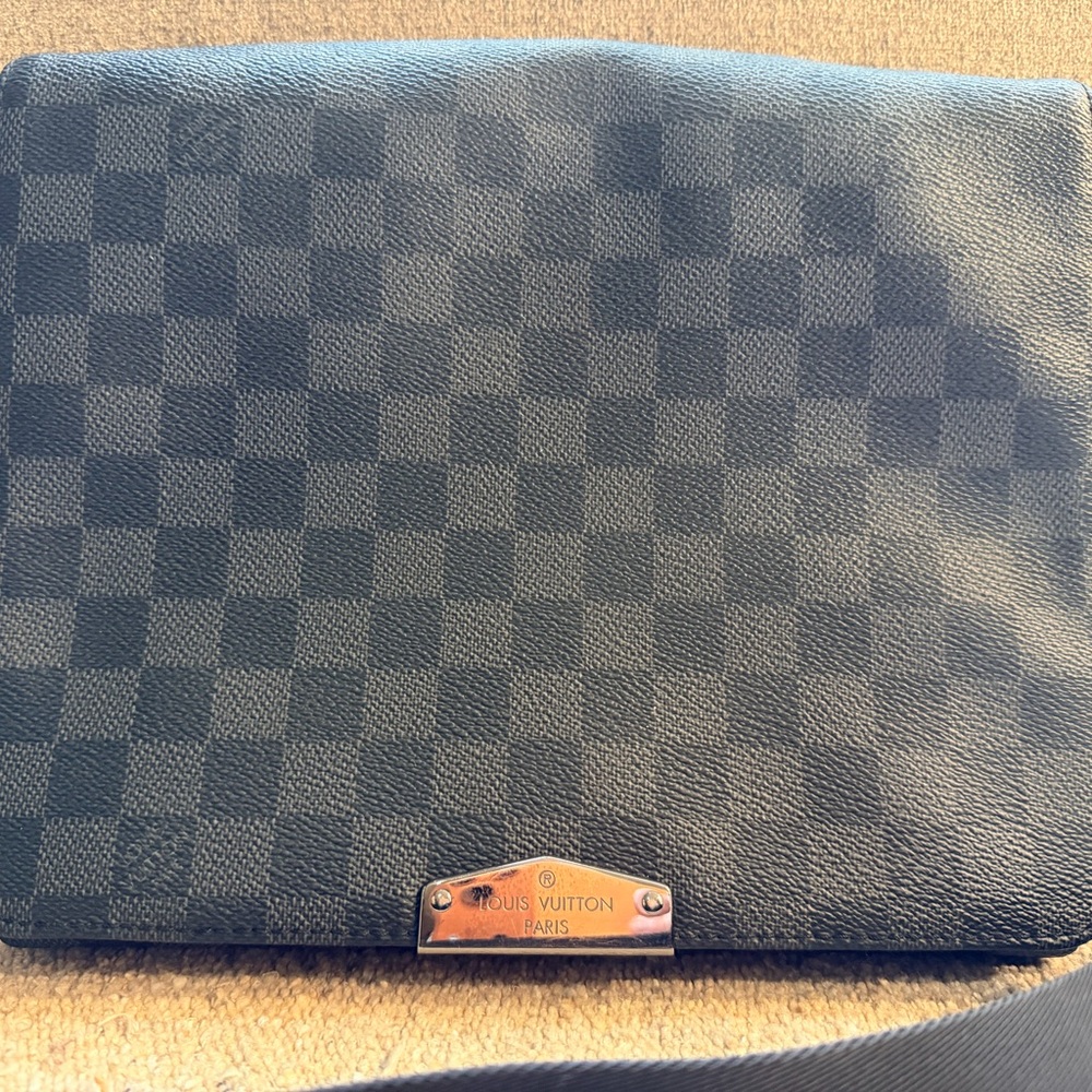 Louis Vuitton Black Checkered Messenger Bag